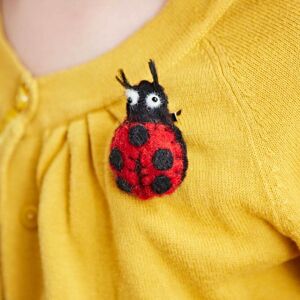 Paper high Pack of 3 Felt Ladybird Brooches