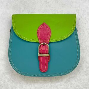 Paper high Multicoloured Saddle Crossbody Bag - Option 1 - Green & Blue