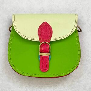 Paper high Multicoloured Saddle Crossbody Bag - Option 2 - Cream & Green