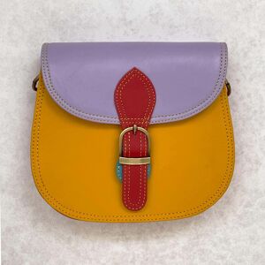 Paper high Multicoloured Saddle Crossbody Bag - Option 3 - Lilac & Yellow