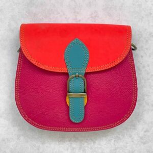 Paper high Multicoloured Saddle Crossbody Bag - Option 6 - Red & Fuchsia