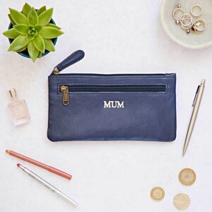 Paper high Personalised Leather Clutch Purse - Blue - Leather