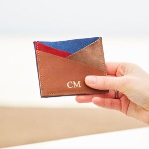 Paper high Personalised Leather and Suede Credit Card Holder