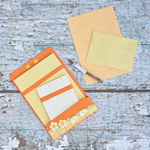Paper high Colourful Elephant Dung Letter Writing Set - Orange