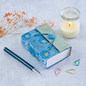 Paper high Mini Sari Fabric Journal - Blue
