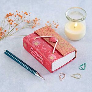 Paper high Mini Sari Fabric Journal - Pink