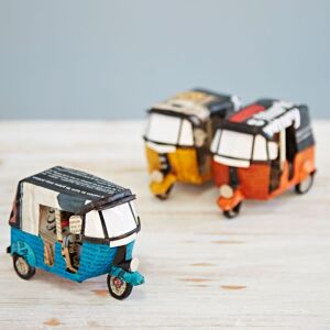 Paper high Recycled Newspaper Tuk Tuk - Blue