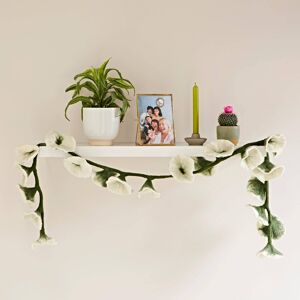 Paper high Felt Flower Garland - Natural