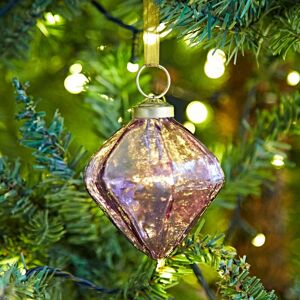 Paper high Coloured Recycled Glass Diamond Baubles - Purple