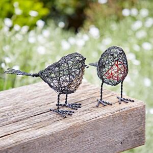 Paper high Set of Two Wire Robin Decorative Ornament