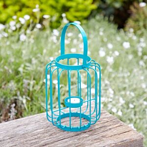 Paper high Colourful Iron Lantern Tea Light Holder - Teal