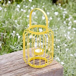 Paper high Colourful Iron Lantern Tea Light Holder - Yellow