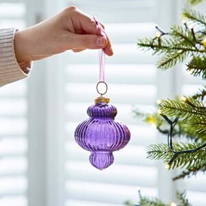 Paper high Anoli Coloured Recycled Glass Lantern Baubles - Purple