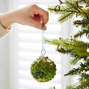 Paper high Ryka Coloured Recycled Glass Marble Baubles - Green