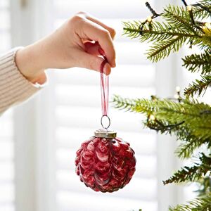 Paper high Ryka Coloured Recycled Glass Marble Baubles - Red