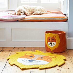 Paper high Felt Handmade Kids Lion Rug and Storage Basket - Basket & Rug