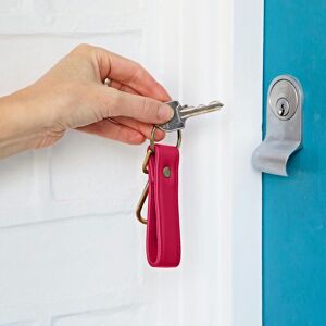 Paper high Recycled Leather Keyring with Hook - Fuchsia