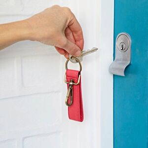 Paper high Recycled Leather Keyring with Hook - Pink