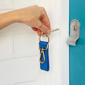 Paper high Recycled Leather Keyring with Hook - Blue