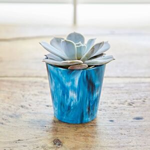 Paper high Recycled Plastic Mini Houseplant Pot - Blue