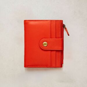 Paper high Personalised Iman Recycled Leather Small Purse - Dark Orange