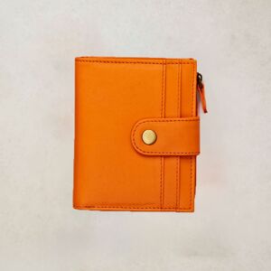 Paper high Personalised Iman Recycled Leather Small Purse - Orange