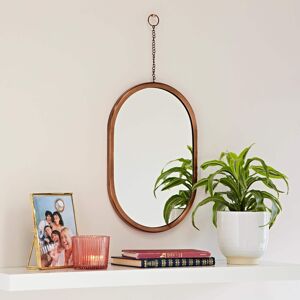 Paper high Darpan Oval Antique Copper Hanging Chain Wall Mirror