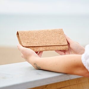 Paper high Natural Cork Clutch Purse - Natural