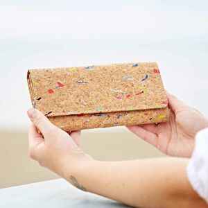 Paper high Natural Cork Clutch Purse - Multicoloured