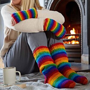 Paper high Woollen Rainbow Handwarmer Gloves & Socks Set - S/M
