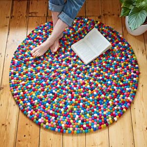 Paper high Round Felt Ball Rug - Multicoloured