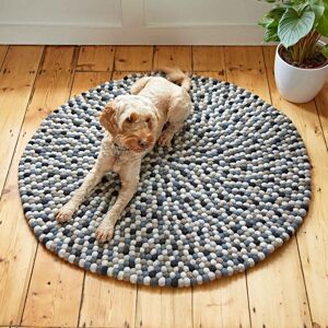 Paper high Round Felt Ball Rug - Grey