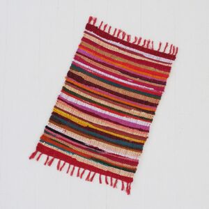 Paper high Multicoloured Recycled Rag Rug - S