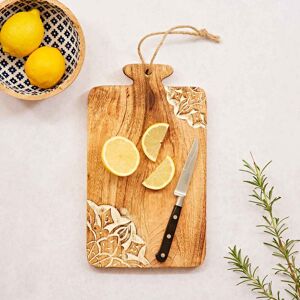 Paper high Rectangular Floral Mango Wood Chopping Boards - S