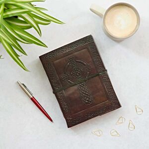 Paper high Celtic Cross Leather Journal