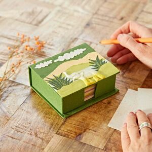 Paper high Colourful Elephant Dung Memo Box - Green