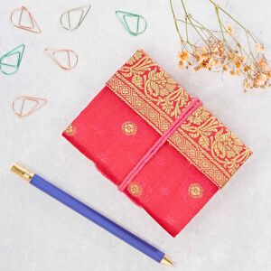 Paper high Mini Sari Fabric Notebook - Cerise