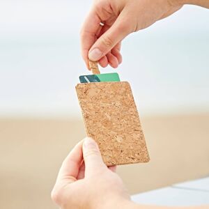 Paper high Natural Cork Sliding Credit Card Holder