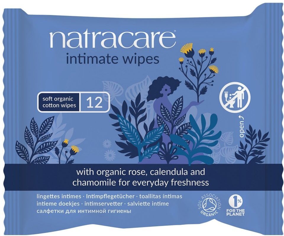 Natracare Organic Intimate Wipes - 12 Wipes