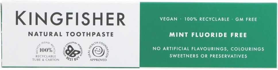Kingfisher Fluoride-Free Mint Toothpaste - 100ml