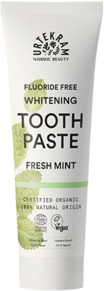 Urtekram Organic Fluoride-Free Fresh Mint Whitening Toothpaste - 75ml