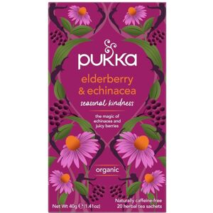 Pukka Teas Organic Elderberry & Echinacea - 20 Teabags x 4 Pack Pukka Teas Organic Elderberry & Echinacea - 20 Teabags x 4 Pack