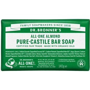 Dr Bronner's Almond Castile Soap - Organic, Fair Trade, 140g Dr Bronner's Almond Castile Soap - Organic, Fair Trade, 140g