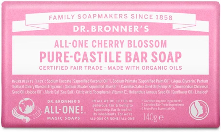 Dr Bronner's Dr Bronner's All-One Cherry Blossom Pure-Castile Bar Soap - 140g