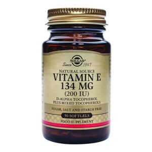 Solgar Vitamin E 134mg - D-Alpha Tocopherol - 50 x 200 IU Softgels