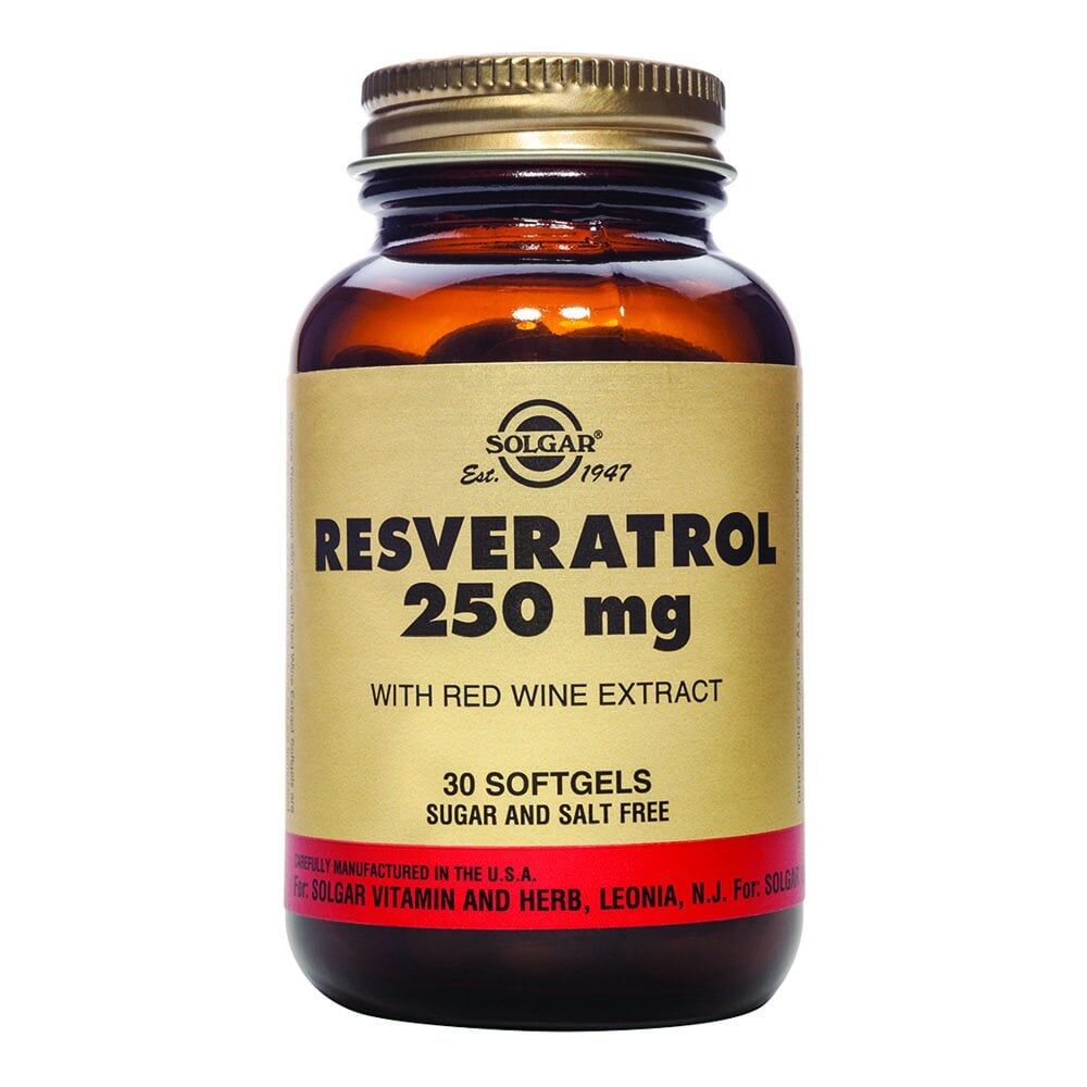 Solgar Resveratrol with Red Wine Extract - 30 x 250mg Softgels