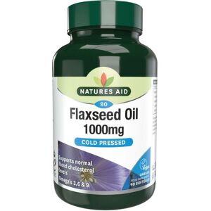 Natures Aid Flaxseed Oil 1000mg - Omega-3, 6 + 9 - Supplement Natures Aid Flaxseed Oil 1000mg - Omega-3, 6 + 9 - Supplement