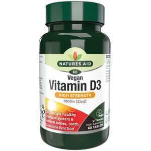 Natures Aid Vegan Vitamin D3 1000iu - Supports Bones & Immunity Natures Aid Vegan Vitamin D3 1000iu - Supports Bones & Immunity