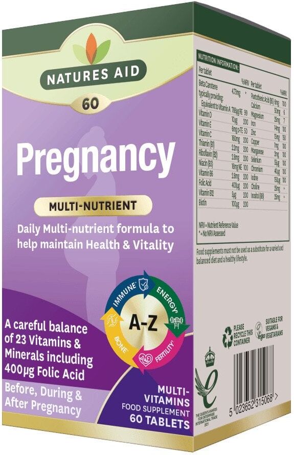 Natures Aid Pregnancy Multivitamins & Minerals - 60 Tablets