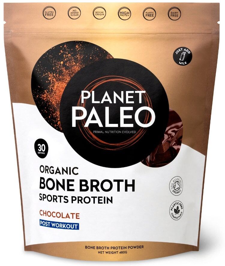 Planet Paleo Organic Chocolate Bone Broth Sports Protein - 480g Powder